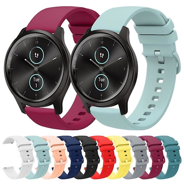 För Garmin Garminmove Style 20 mm enfärgad mjukt watch Navy Blue