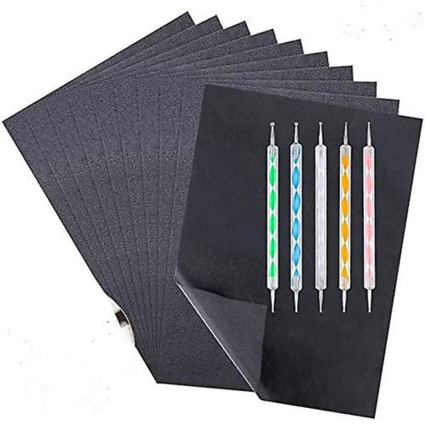 100 ark kolpapper, A4 grafitpapper överföringspapper, kolpapper spårningspapper och kopior med präglingsset, idé kompatibel med Woo