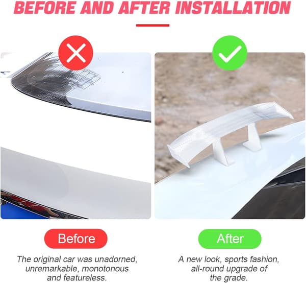 3 stk. Mini Spoiler Vinger til Bil. 6,7 tommer Universal Auto Bagklap Vinger