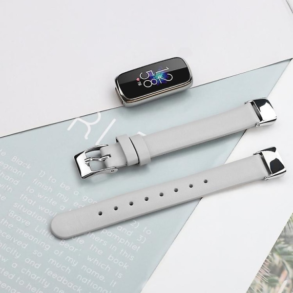Til Fitbit Luxe læderurrem White