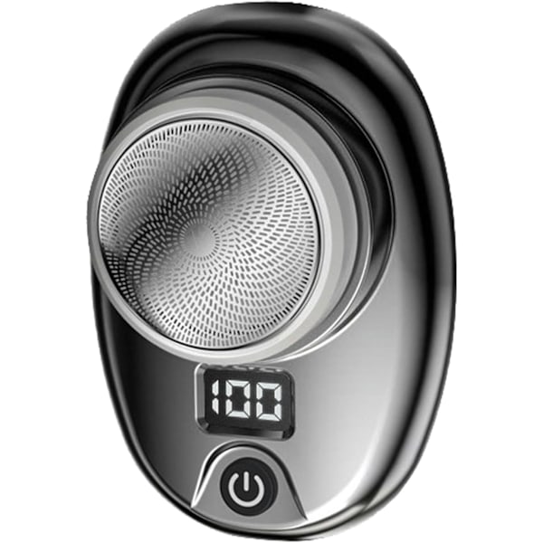 Mini-sähköparranajokoneet miehille ja naisille, sähköparranajokone miesten kasvoille, Type C ladattava, vedenpitävä LED-näytöllä kotiin Black-silver Gradient