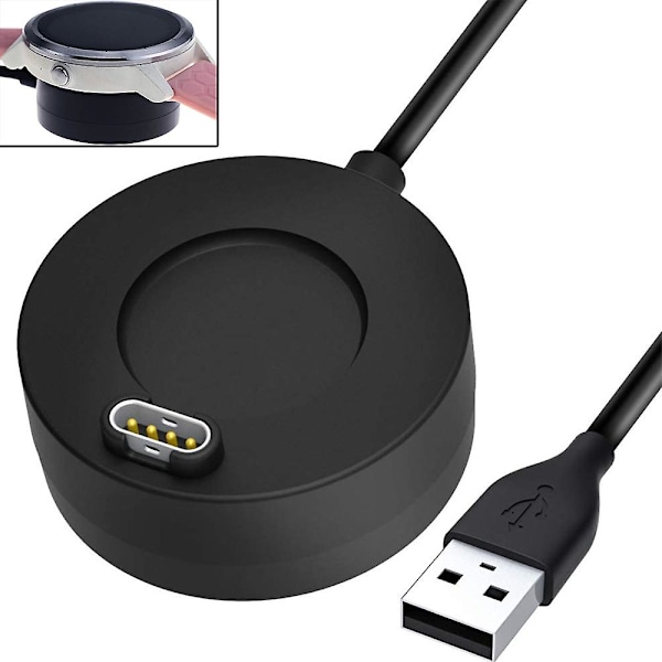 Opladningskabel kompatibel med Vivoactive 3 Music 5 5s 5x Plus Instinct Forerunner 935 Kabeloplader Ladestation