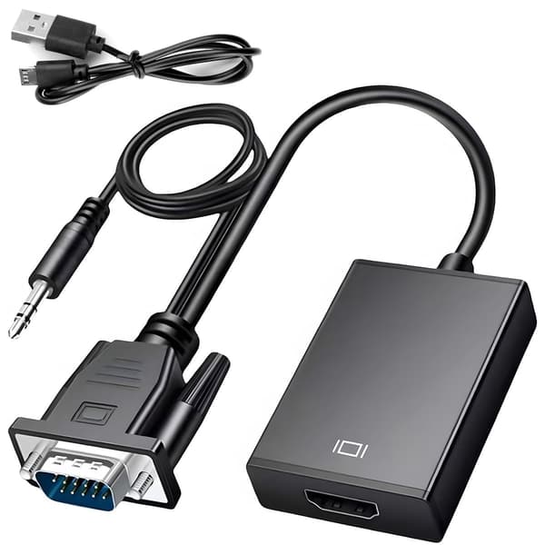 VGA til HDMI-adapter, HD 1080P Audio Video Converter