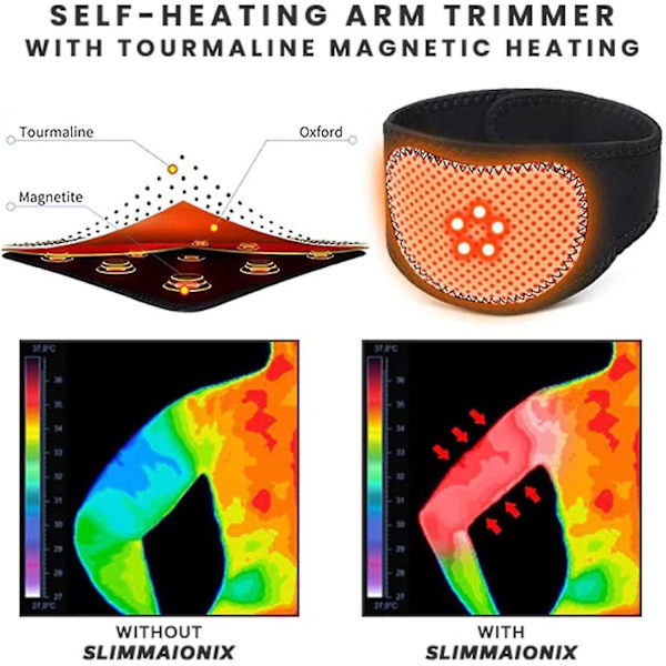 Slimm Arm Trimmers, 2023 Nya Arm Trimmers För Slapp Armar, Turmalin Akupressur Självvärmning Detoxing Shaping Black