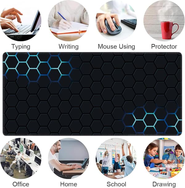 Honeycomb gitter skridsikker musemåtte til Gaming Kontor G942/40X80X0.3cm