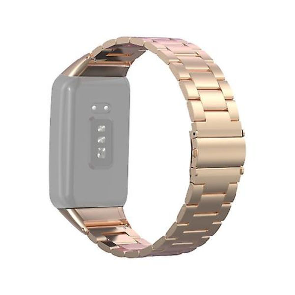 För Oppo Watch gratis Nfc rostfritt stål watch med tre pärlor Rose Gold