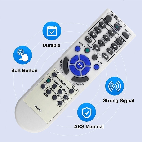 Rd-469e erstatningsfjernkontroll for projektor Ve303x Ve303 V302x V332w V302h Np-v332w Np-um361x Np-v302x Np-