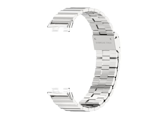 Smartwatch-rem til Huawei Strap 8 Mijobs rustfrit stål med bambusspænde (sølv)