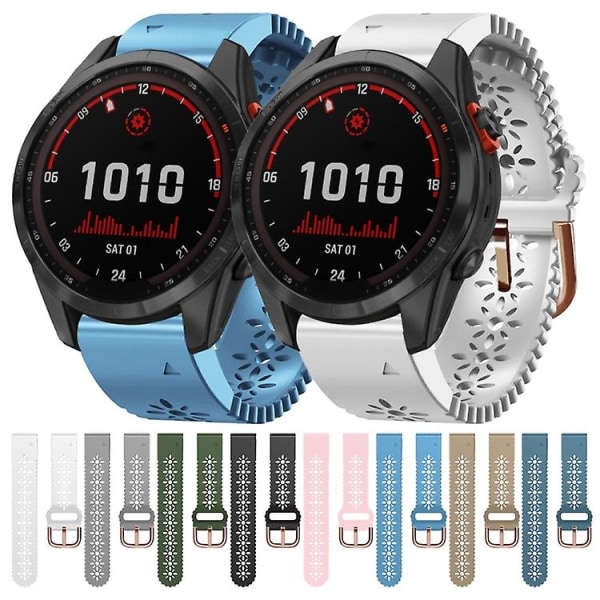 Garmin Fenix ​​7s Solar 20mm Lady's silikonikellon watch pitsirei'illä Lake Blue