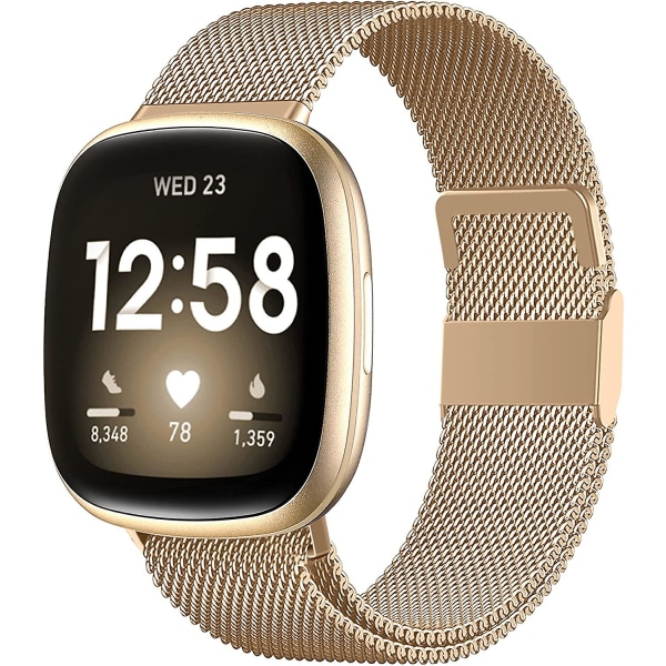 Magnetiske bånd, der er kompatible med Fitbit Versa 3 og Sense Smartwatch - Multi Color Royal Gold Small