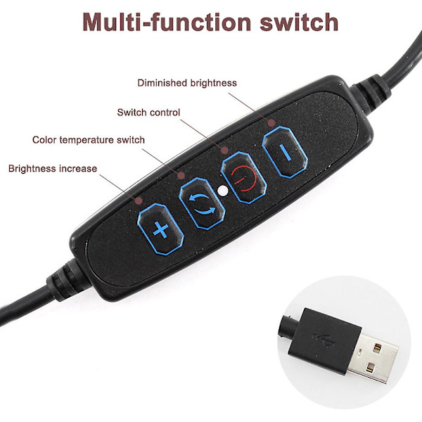 Usb-rengasvalo videoneuvotteluun, Zoom-puheluun, itse lähetettävään etätyöhön, videon suoratoistoon, 3 valotilaa, 10 kirkkaustasoa