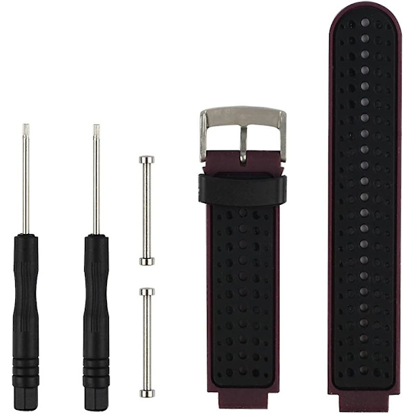 Udskiftningsrem til smart armbåndsur til Garmin Forerunner 220/230/235/620/630/735xt/235 Lite Plum-Black