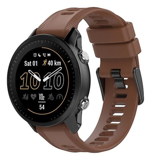 Til Garmin Quatix 5 Sapphire 22mm ensfarvet silikone urrem Coffee Color