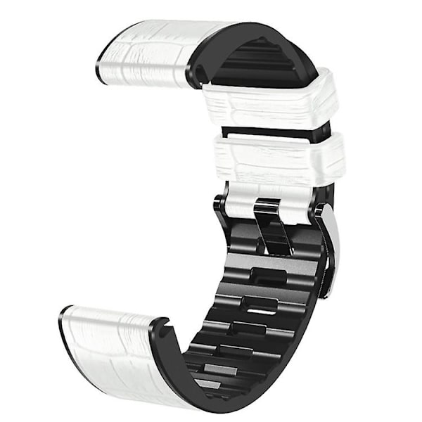 För Garmin Fenix ​​7x/6x Pro/tactix 7 26mm Crocodile Texture Watch White