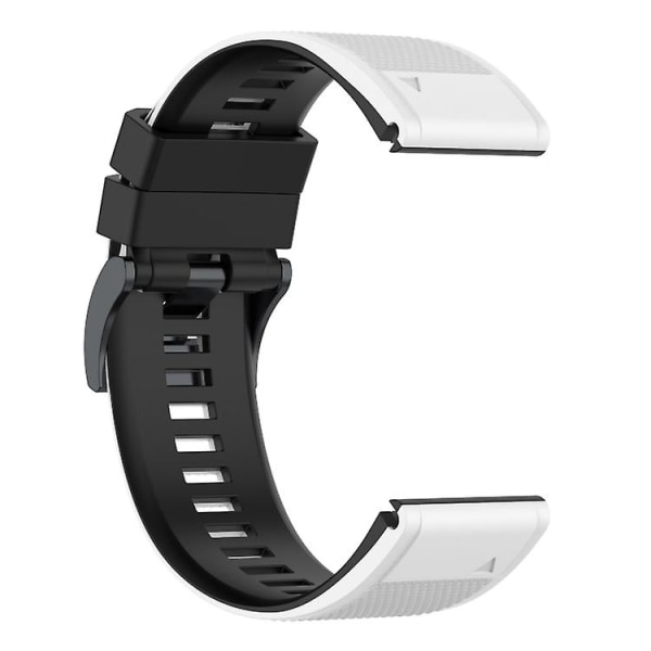 Til Garmin Fenix ​​7x tofarvet silikone urrem White Black