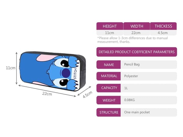 Stitch Tredelt Student Ryggsekk25