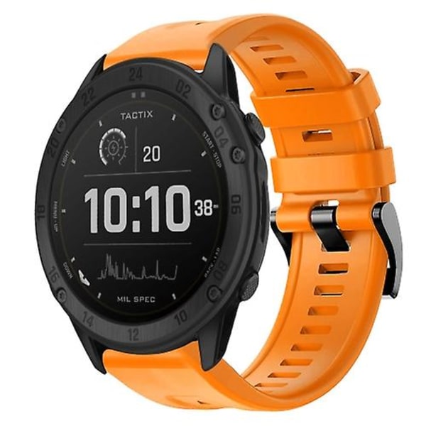 For Garmin Tactix Delta metallspenne ensfarget silikonklokkerem Orange