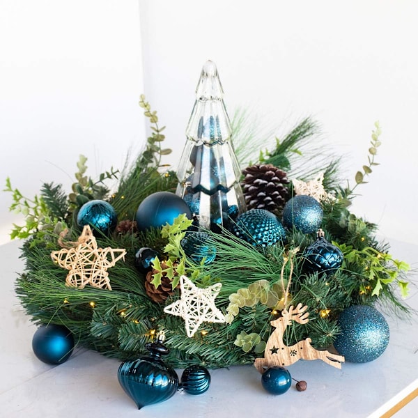 Blå Julkulor 34 st 6 cm Julgransdekorationer Ornament för