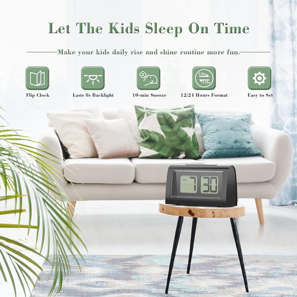Väckarklocka Digital Flip-klocka för Sovrum Digital Väckarklocka med Bakgrundsbelysning Snooze