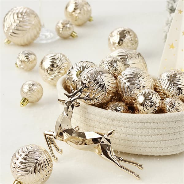 Champagne Guld Julekugle, Juletræspynt - 40 stk