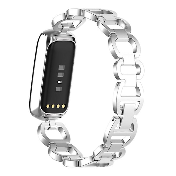 Til Fitbit Luxe Special Edition metalarmbåndsurbånd Silver