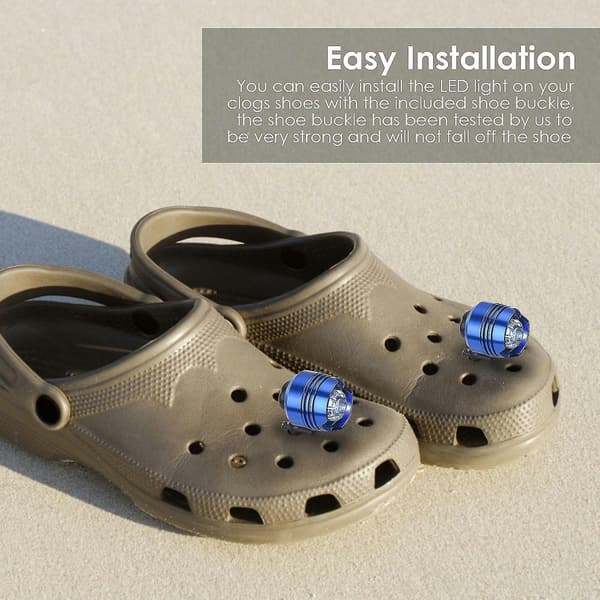 2 st Clog-skor Lätta strålkastare för Croc Led Bärbar Camping Vandring Ipx5 Vattenresistent Clogs Tillbehör Silver