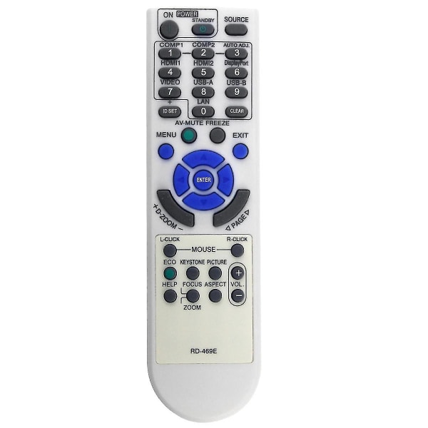 Rd-469e erstatningsfjernkontroll for projektor Ve303x Ve303 V302x V332w V302h Np-v332w Np-um361x Np-v302x Np-