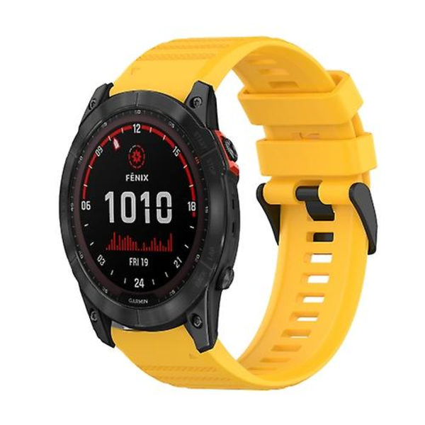 Garmin Fenix ​​7x 26 mm vaakasuora pintakuvioinen watch irrotustyökalulla Yellow