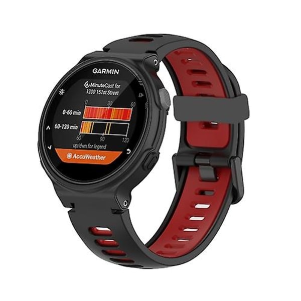 Til Garmin Forerunner 735 / 235 tofarvet silikone urrem Black-Red
