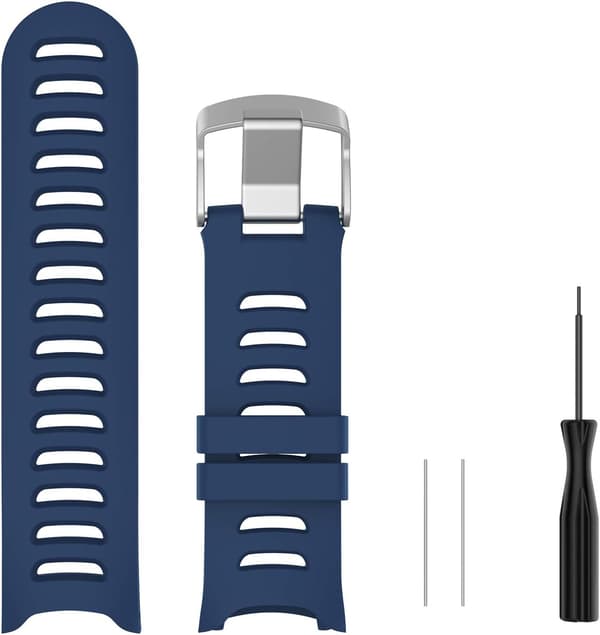 Rem for Garmin Forerunner 610 Pustende silikonrem (Midnattsblå)
