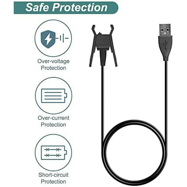 Oplader til Fitbit Alta, USB-opladerkabel med 1M/3,3\" USB-kabel (2 stk.)