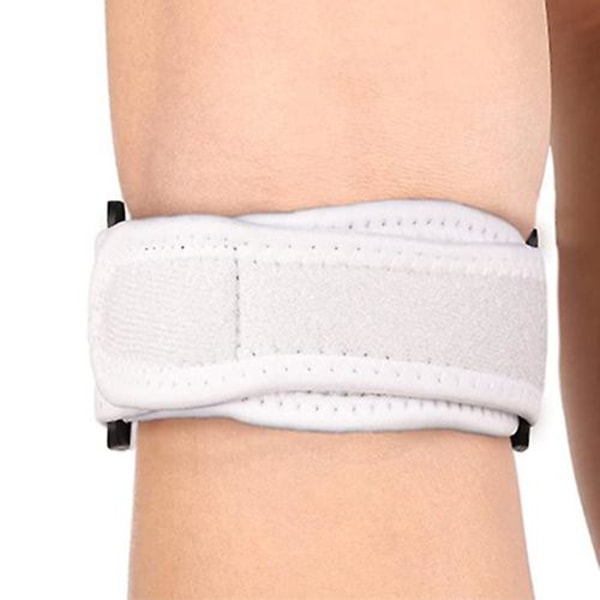 1 par justerbare sports knebeskyttere knebeskydd støtte knebeskyttelse stropp White 1pcs