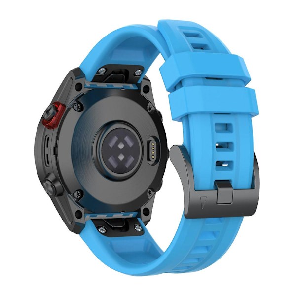 22mm Hurtigutløselig Silikonrem for Garmin Fenix 7X Sky Blue