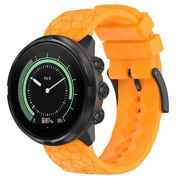 For Suunto Spartan Sport Wrist Hr Baro 24mm Fotballmønster Silikon Ensfarget Klokkebånd Yellow