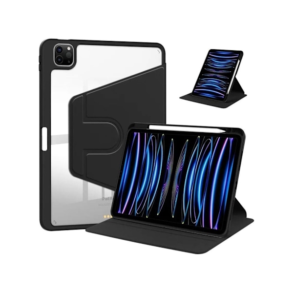 Crystal Folio -kotelo 360º kääntyvä Xiaomi Pad 6 Pro 11 -laitteelle, musta