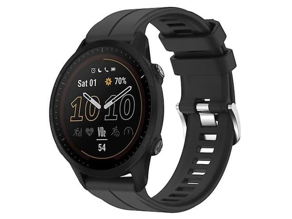 Rem for Garmin Forerunner 955 22 mm Svart Solid Color Silikonurrem