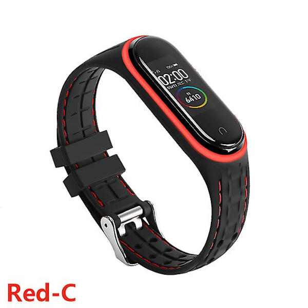 Silikonihihna Xiaomi Mi Band 6 7 5 3 4 Lisävarusteet Urheilurannekkeen Vaihtovyö Correa Ranneke Mi Band 7 6 Nfc Ranneke Red-C Mi band 3 4