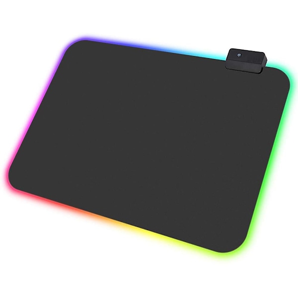 1 stk. Rgb Gaming Musemåtte, 8 Lystilstande, Skridsikker Gummibase