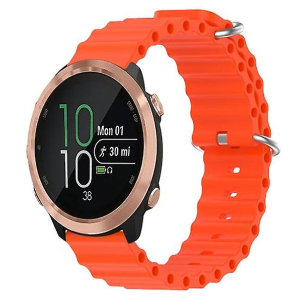 Til Garmin Forerunner 645 Music 20mm Ocean Style Silikone ensfarvet urbånd Orange