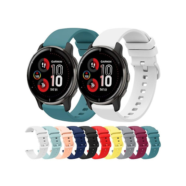 Rem til Garmin Venu 2 Plus 20Mm Pink Solid Color Blød Silikone Urrem