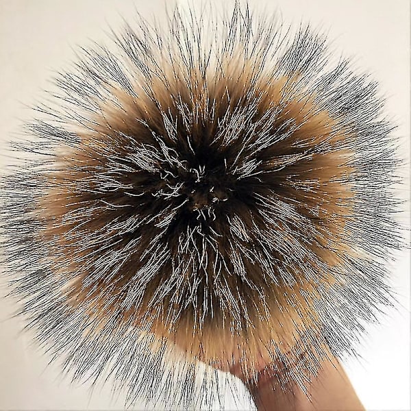 Hatut Käsintehty todella suuri hiuspallo turkishousu soljella Raccoon fur 15cm