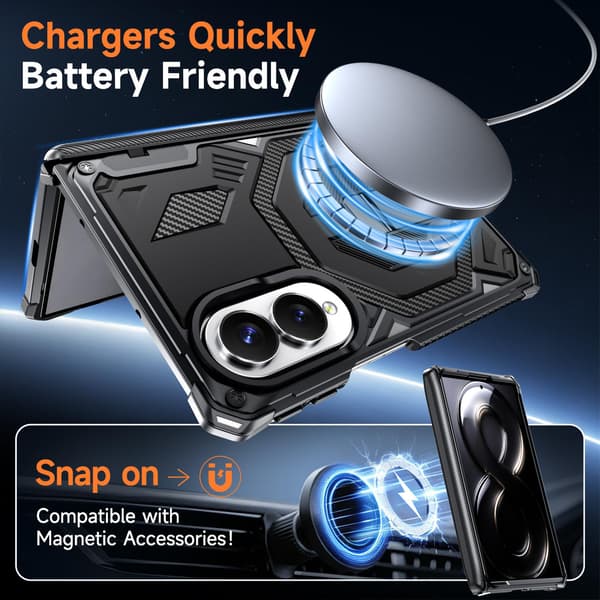 Fodral för Samsung Galaxy Z Fold8, magnetiskt droppsäkert skyddsfodral med stativ Blue