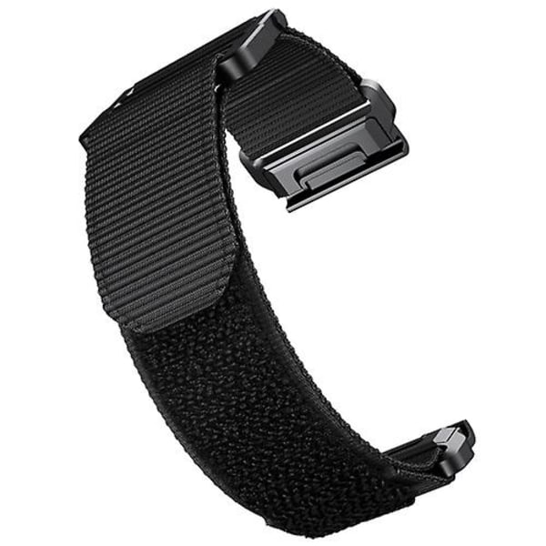 For Garmin Fenix ​​6x / 5x 26mm krok og løkkefeste Nylon klokkerem Black