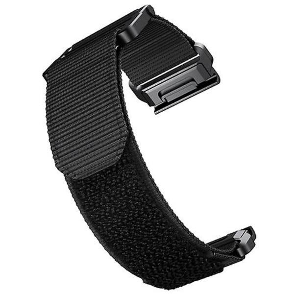 Til Garmin Fenix ​​6x / 5x 26mm krog-og-løkkebefæstelse nylonurrem Black