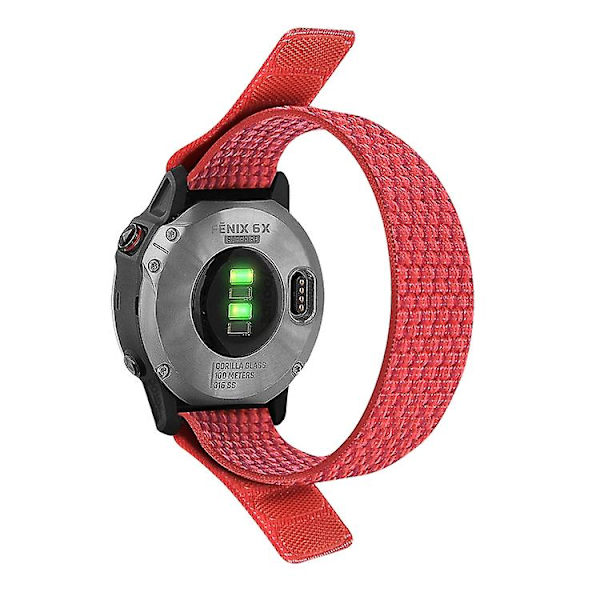 För Garmin Fenix ​​7x krok-och-ögla fästen nylon watch Red