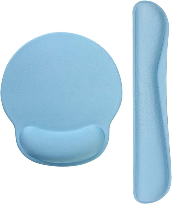 Ergonomisk tastaturmusematte med gel håndleddsstøtte, blå