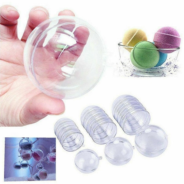 15 st genomskinliga julgranskulor, tomma, fyllbara, julklappsask 30pcs-open balls