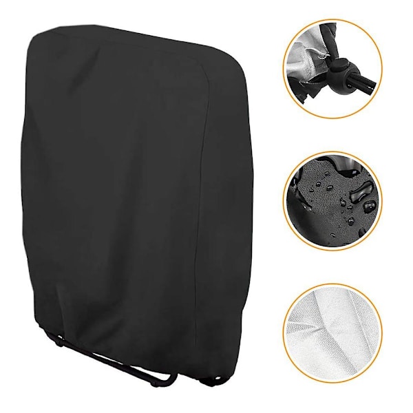 Ulkoilman nollgravitaatiotaitettava tuolinpäällinen vedenpitävä pölytiivis nurmikon terassin huonekalupeitteet Kaikki sääolosuhteet kestävät Black W 71 * H 110cm