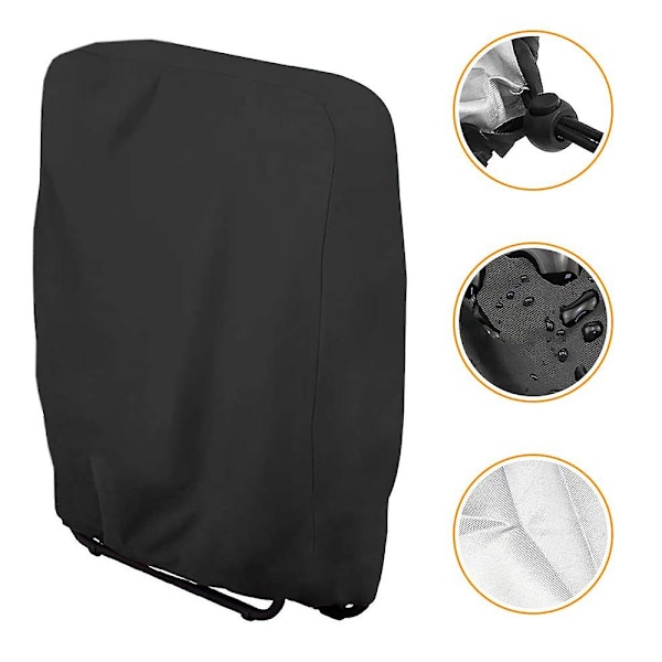 Ulkoilman Zero Gravity -taitettavan tuolin suojus, vedenpitävä, pölytiivis, nurmikon ja terassin huonekalujen suojus, säänkestävä Black W 96 * H 85cm