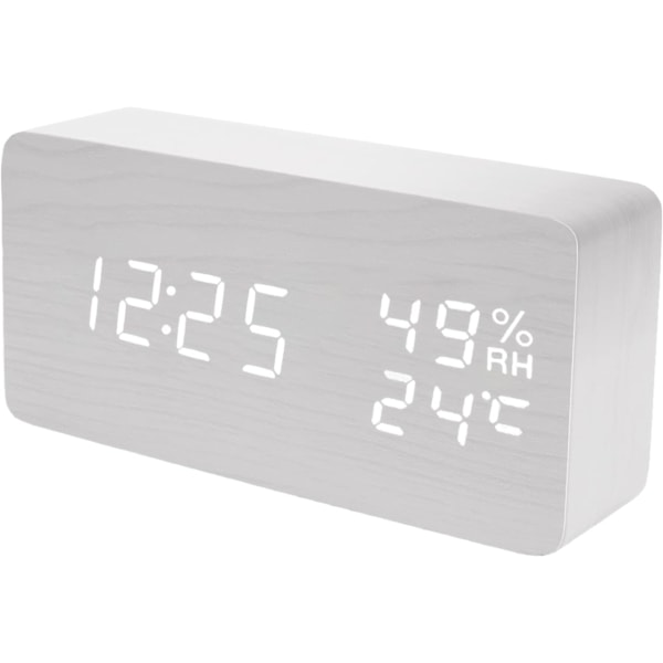 Väckarklocka Trä Digital Klocka för Sovrum Snooze Modern